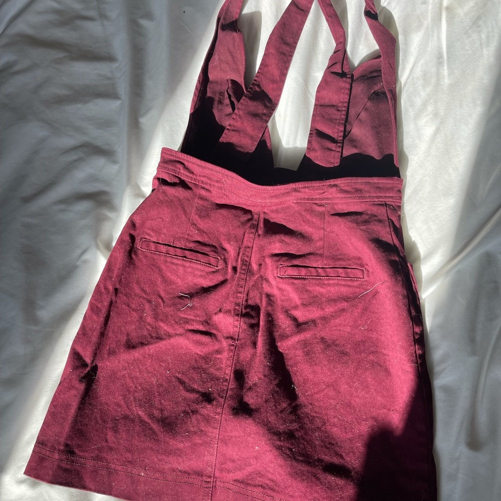 Maroon overall skirt. Size xs